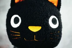 Discount Happy Lamps Tischleuchte LED Katze 51 cm Schwarz Weiß flauschig