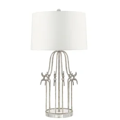 Best Elstead Tischleuchte LUICA in Silber Ø41cm H:79cm Lampe