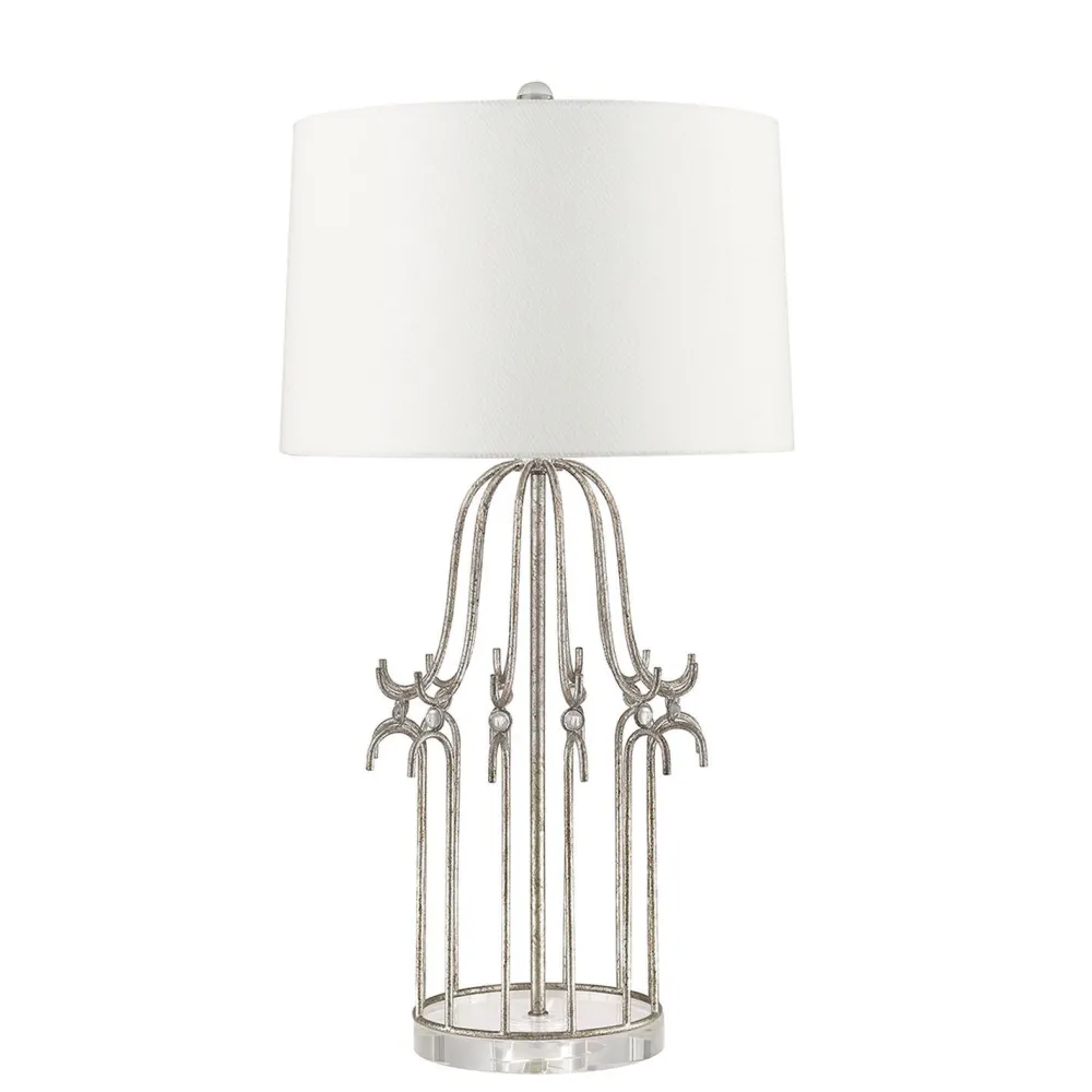 Best Elstead Tischleuchte LUICA in Silber Ø41cm H:79cm Lampe
