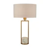 Discount Searchlight Tischleuchte Marmor Sockel H: 62 cm groß in Gold Weiß E27