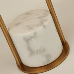 Discount Searchlight Tischleuchte Marmor Sockel H: 62 cm groß in Gold Weiß E27