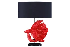 Hot Invicta Interior Tischleuchte Marmor Stoff Rot Schwarz 64 cm gemütlich