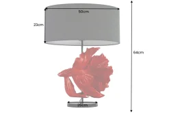 Hot Invicta Interior Tischleuchte Marmor Stoff Rot Schwarz 64 cm gemütlich