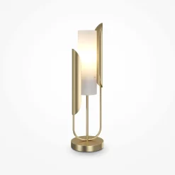 Maytoni Tischleuchte Metall Glas 75,3 cm in Gold Weiß E14 HEIDI* Tischlampen|Designerlampen