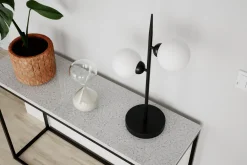 Outlet By Rydéns Tischleuchte Metall Glas 55 cm hoch Schwarz Weiß