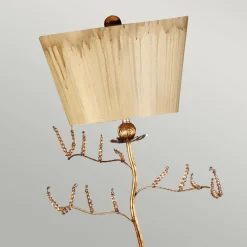 Elstead Tischleuchte Metall Stoff in Silber Creme 91cm kunstvoll* Tischlampen|Schlafzimmer Lampen