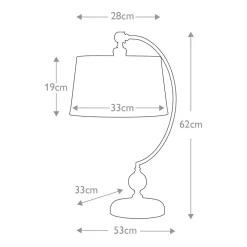 Clearance Elstead Tischleuchte Metall Stoff 62,6 cm Modern BOTELLA