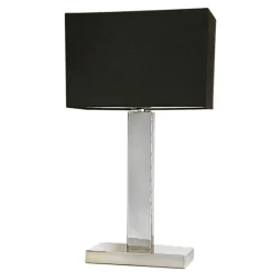 Hot By Rydéns Tischleuchte Metall Stoff 47 cm Chrom Schwarz E27 eckig