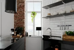 Hot By Rydéns Tischleuchte Metall Stoff 47 cm Chrom Schwarz E27 eckig