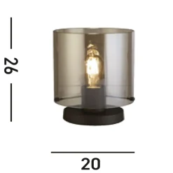 Sale Searchlight Tischleuchte mit Schalter Schwarz Rauchgrau 25,5 cm E27