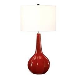 Elstead Tischleuchte MJRA Keramik Rot Creme H:72cm Lampe