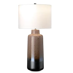 Elstead Tischleuchte MYNDIR Braun Creme Keramik 76cm Lampe* Wohnzimmerlampen|Stofflampen