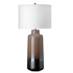 Elstead Tischleuchte MYNDIR Braun Creme Keramik 76cm Lampe* Wohnzimmerlampen|Stofflampen