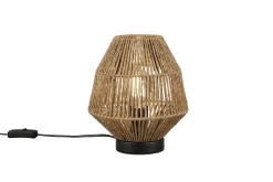 Trio Reality Tischleuchte Papier Metall Schwarz Braun E27 20,5 cm* Wohnzimmerlampen|Metall Lampen