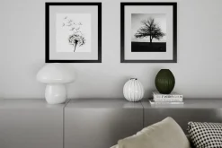 By Rydéns Tischleuchte Pilz Look Glas 30 cm hoch Weiß E27* Wohnzimmerlampen|Metall Lampen