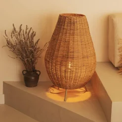 Sale Newgarden Tischleuchte Rattan 72 cm Dreibein Kabel Stecker E27