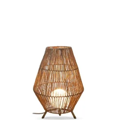 Discount Newgarden Tischleuchte Rattan H: 72 cm E27 groß Dreibein Boho