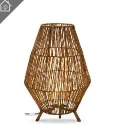 Discount Newgarden Tischleuchte Rattan H: 72 cm E27 groß Dreibein Boho