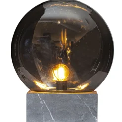 By Rydéns Tischleuchte Rauchglas Marmor H: 35,5 cm Grau Grau E27 Retro* Wohnzimmerlampen|Metall Lampen
