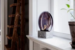 By Rydéns Tischleuchte Rauchglas Marmor H: 35,5 cm Grau Grau E27 Retro* Wohnzimmerlampen|Metall Lampen