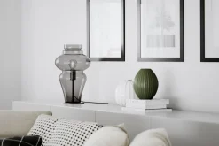 Sale By Rydéns Tischleuchte Rauchglas Metall 40,6 cm E27 Kabelschalter