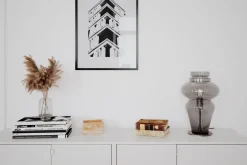 Sale By Rydéns Tischleuchte Rauchglas Metall 40,6 cm E27 Kabelschalter