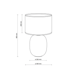 Sale TK Lighting Tischleuchte Rauchglas Stoff Braun H: 48 cm Ø 30 cm E27