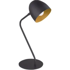 TK Lighting Tischleuchte SARE Schwarz Gold H:47cm Büro Lampe* Tischlampen|Bürolampen