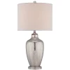 Elstead Tischleuchte SASAR Creme Silber H:75cm Ø38cm Lampe* Tischlampen|Designerlampen