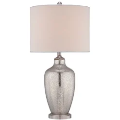 Elstead Tischleuchte SASAR Creme Silber H:75cm Ø38cm Lampe* Tischlampen|Designerlampen