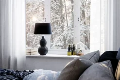 By Rydéns Tischleuchte Schwarz 56,5 cm hoch E27 Metall Stoff Modern