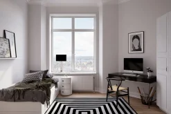 Outlet By Rydéns Tischleuchte Schwarz Chrom 69,5 cm hoch Metall Stoff E27