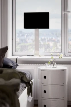 Outlet By Rydéns Tischleuchte Schwarz Chrom 69,5 cm hoch Metall Stoff E27