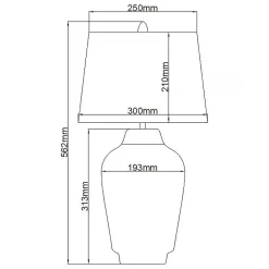 Elstead Tischleuchte Schwarz Silber 56,2 cm hoch E27 Keramik Stoff* Wohnzimmerlampen|Stofflampen