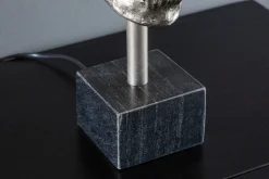 Invicta Interior Tischleuchte Silber Schwarz Totenkopf E27 Metall Stoff* Wohnzimmerlampen|Stofflampen