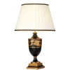 Elstead Tischleuchte Stoff Holz in Creme Schwarz Gold E27 68 cm* Stofflampen|Holzlampen