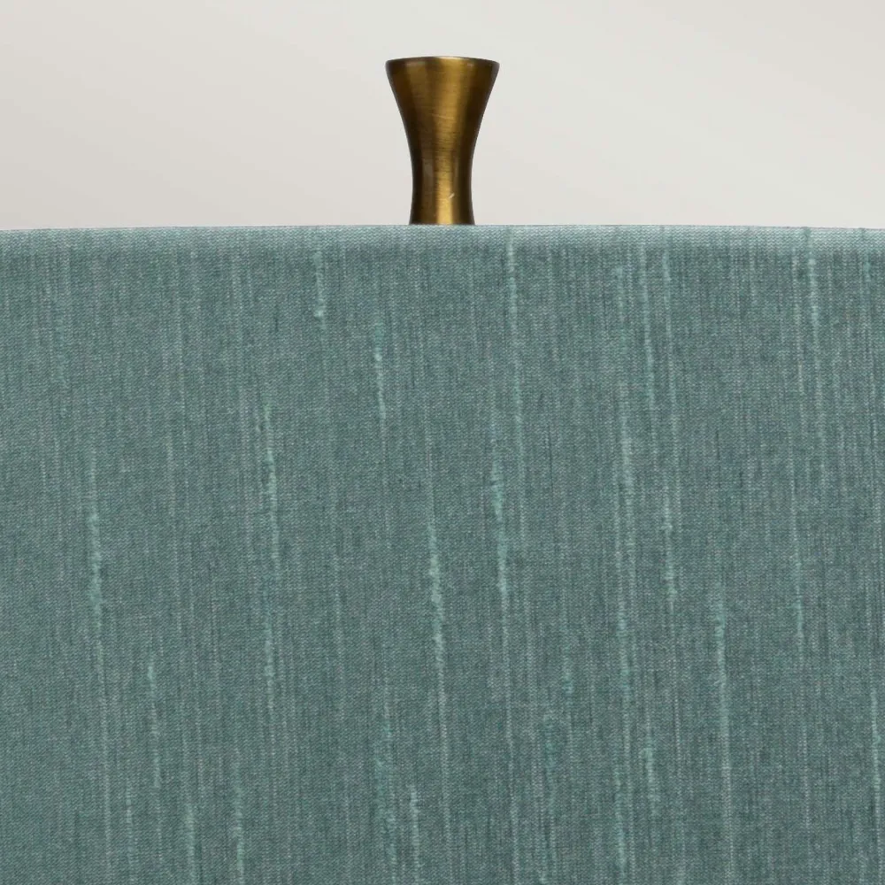 Elstead Tischleuchte Stoff Keramik E27 73,5 cm hoch Grün Blau