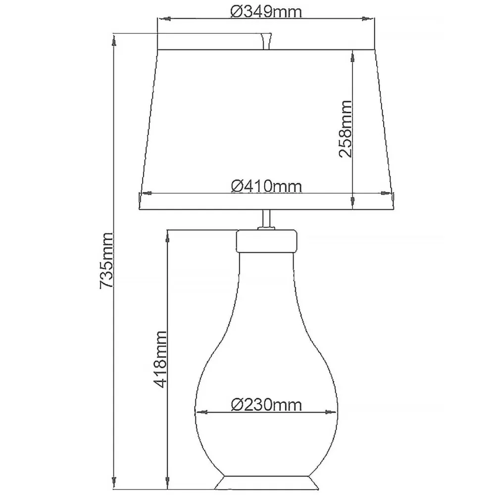 Elstead Tischleuchte Stoff Keramik E27 73,5 cm hoch Grün Blau