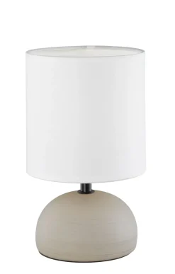 Trio Reality Tischleuchte Stoff Keramik E14 23 cm Weiß Cappuccino* Wohnzimmerlampen|Stofflampen