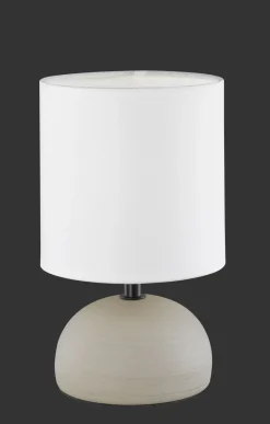 Trio Reality Tischleuchte Stoff Keramik E14 23 cm Weiß Cappuccino* Wohnzimmerlampen|Stofflampen