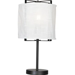 By Rydéns Tischleuchte Stoff Metall 50 cm Schwarz Weiß E27* Wohnzimmerlampen|Schlafzimmer Lampen