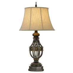 Elstead Tischleuchte Stoffschirm Antik 89,5 cm hoch DHIDEA* Tischlampen|Schlafzimmer Lampen