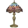 Searchlight Tischleuchte Tiffany Stil 45 cm hoch Buntglas Metall E27* Glaslampen|Tiffany Lampen