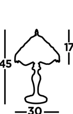 Searchlight Tischleuchte Tiffany Stil 45 cm hoch Buntglas Metall E27* Glaslampen|Tiffany Lampen