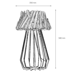 Suna Living Tischleuchte Treibholz Metall 58 cm E27 Handarbeit SAWATH* Lampen Treibholz|Holzlampen