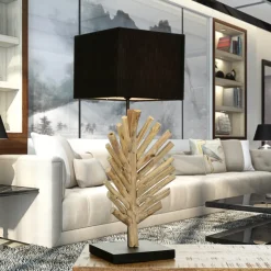 Discount Suna Living Tischleuchte Treibholz Stoff 69 cm E27 Handarbeit SAWATH