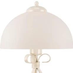 Best Lamkur Tischleuchte Weiß 43cm Metall rund Rustikal LIRLIN