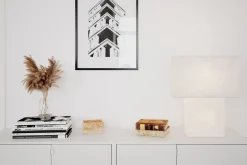 By Rydéns Tischleuchte Weiß Papier Metall 40 cm hoch 2x E27* Wohnzimmerlampen|Schlafzimmer Lampen