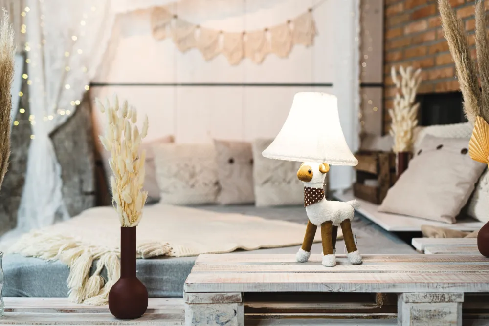 New Happy Lamps Tischleuchte Weiß Schaf 48 cm inkl. LED Kinderzimmer