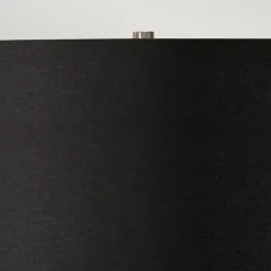 Elstead Tischleuchte Weiß Schwarz E27 65 cm Klassisch Wohnzimmer* Stofflampen|Tischlampen